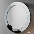 Oglindă rotundă de perete cu cadru înclinat fabricat în Italia - Salamina