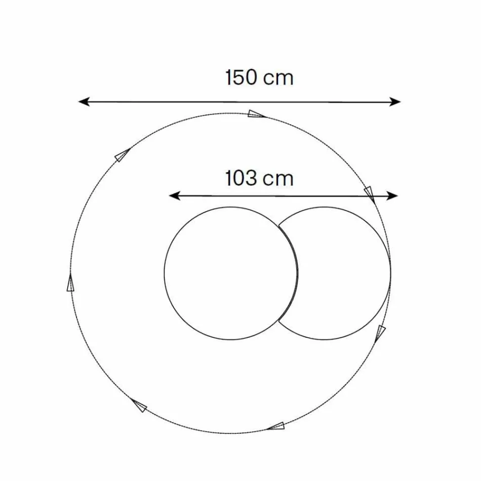 Oglindă rotundă de perete cu satelit care rotă 360 ° Made in Italy - Shaki Viadurini