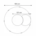 Oglindă rotundă de perete cu satelit care rotă 360 ° Made in Italy - Shaki Viadurini