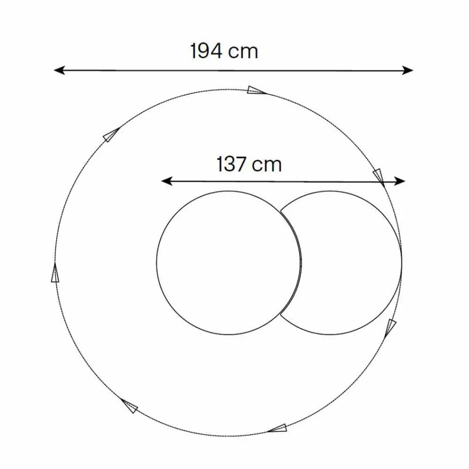 Oglindă rotundă de perete cu satelit care rotă 360 ° Made in Italy - Shaki Viadurini