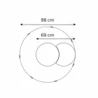 Oglindă rotundă de perete cu satelit care rotă 360 ° Made in Italy - Shaki Viadurini