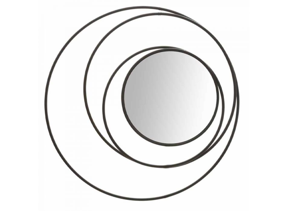 Oglinda rotundă de perete a designului modern din fier, Selda Viadurini