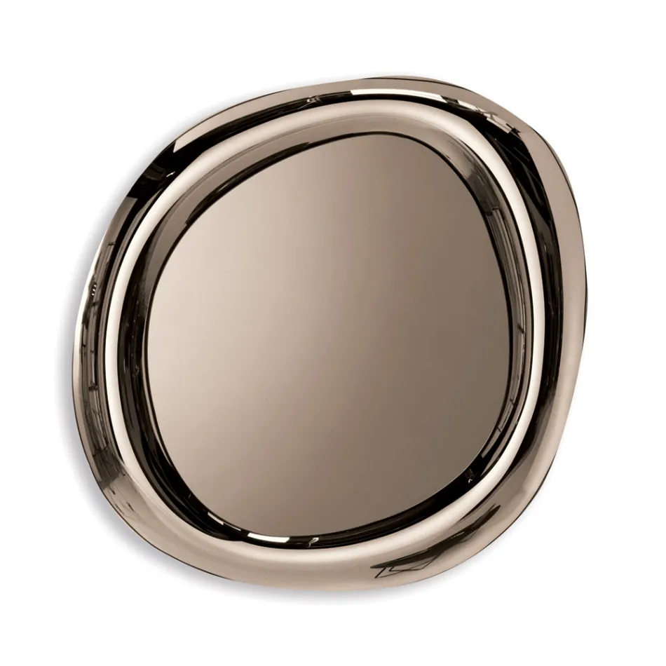 Oglindă de perete în formă de ramă curbată, fabricată în Italia - Babila Viadurini