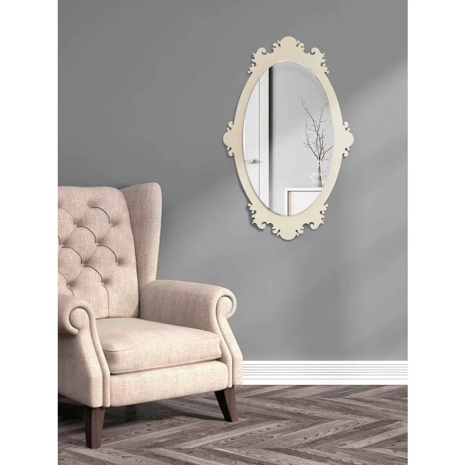 Oglinda vintage de lemn cu design vintage cu cadru - Giangio Viadurini