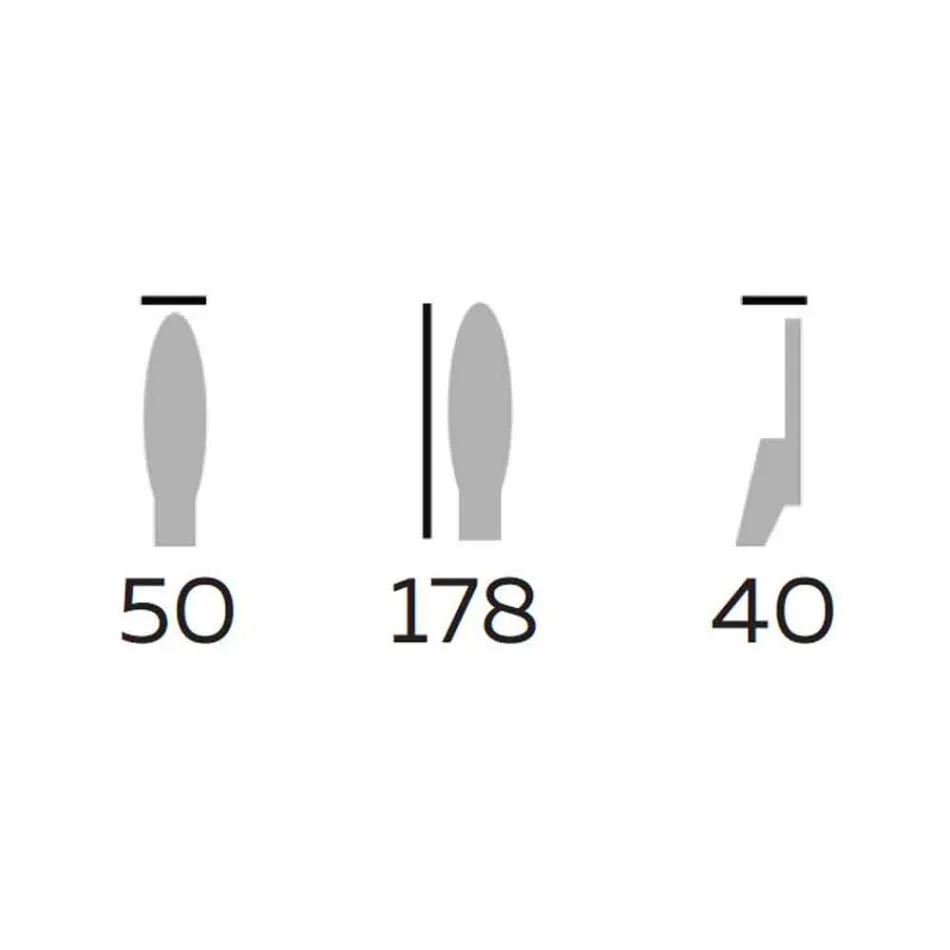 Oglindă de podea design din lemn de frasin și metal Fabricat în Italia - Cuspide Viadurini