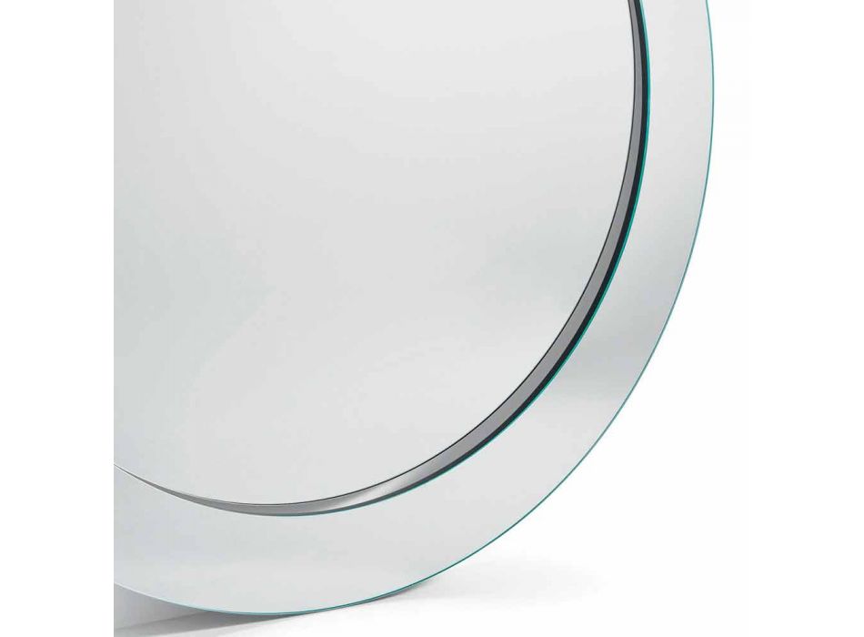 Oglindă modernă cu podea rotundă cu cadru înclinat fabricat în Italia - Salamina Viadurini