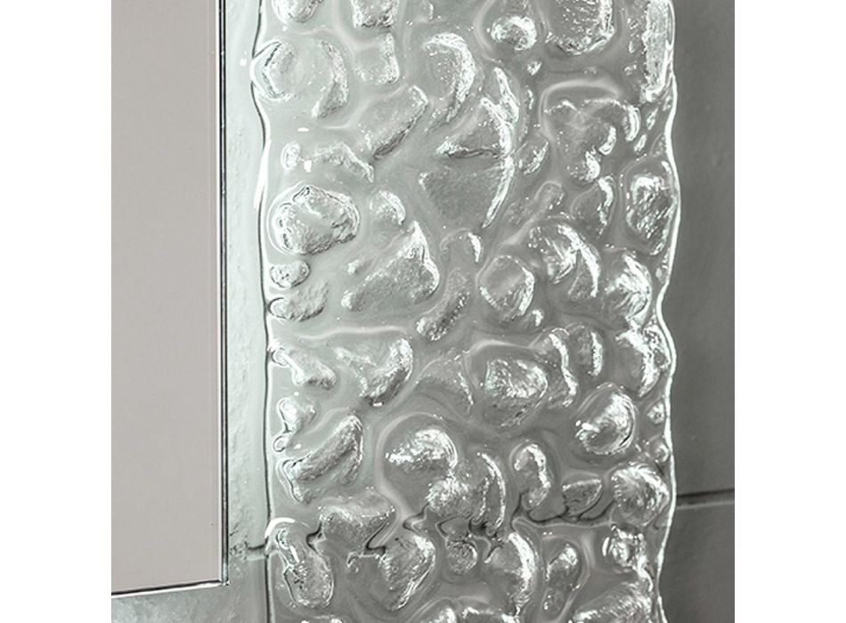 Oglindă decorativă de perete cu cadru din sticlă și lumină Led de lux - Attimo Viadurini