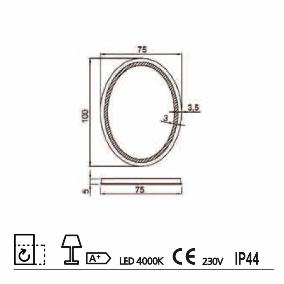 Oglinda design modern, cu baie de iluminat cu LED-uri Pure Viadurini