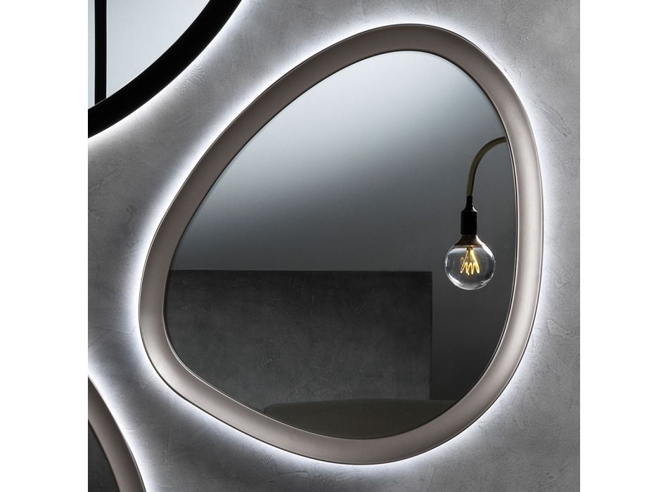 Oglindă în formă neregulată cu iluminare din spate fabricată în Italia - Ride Viadurini