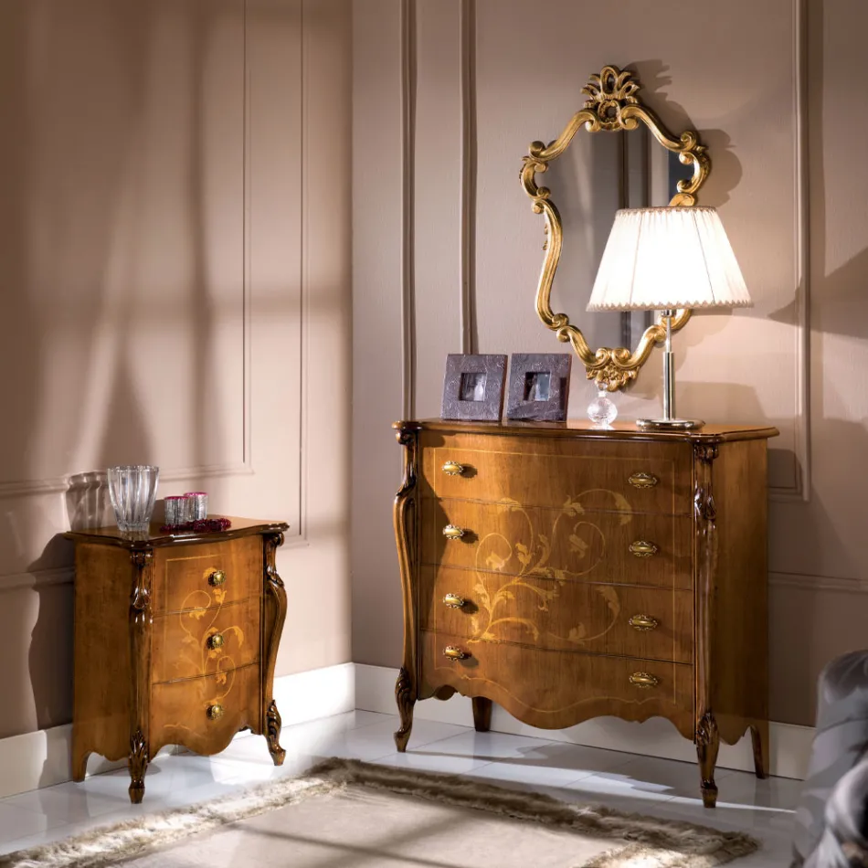 Oglindă în formă de lux cu ramă în frunze de aur Made in Italy - Prețioasă Viadurini