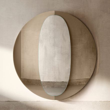 Oglindă dublă din lemn Bristol, design modern, fabricată în Italia Viadurini