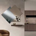 Oglindă realizată din 3 plăci suprapuse, 2 din bronz și 1 fumurie - Armida Viadurini