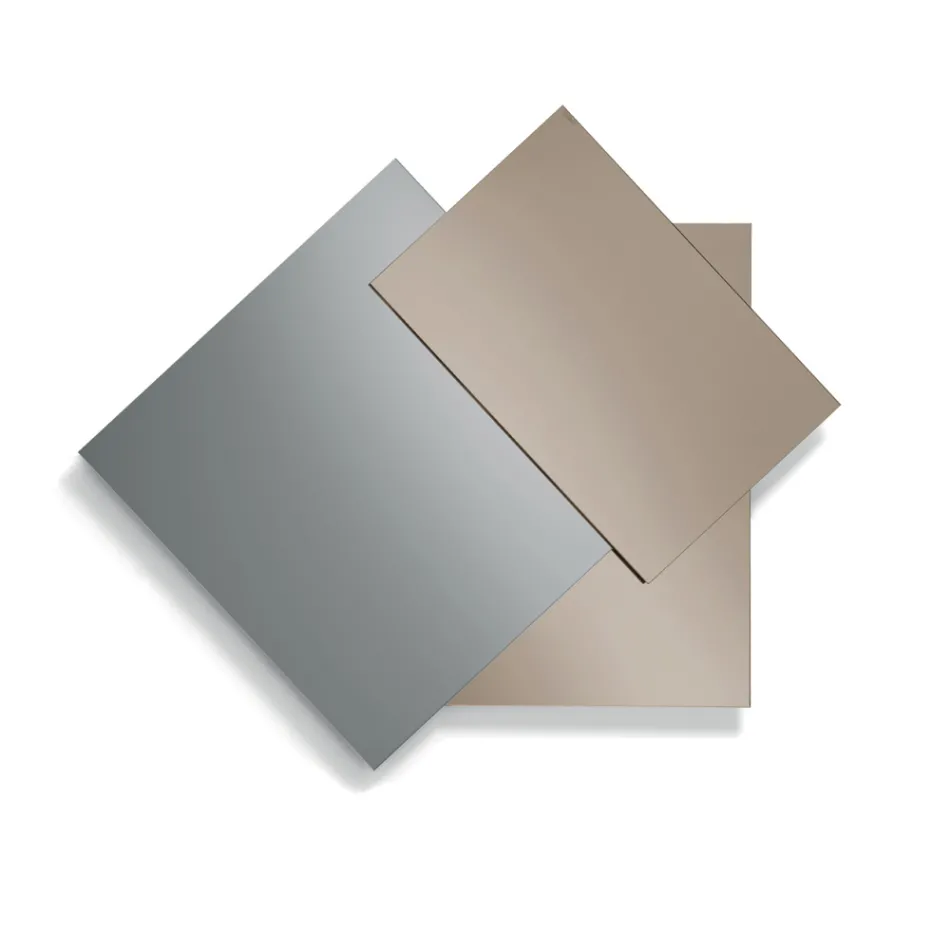 Oglindă realizată din 3 plăci suprapuse, 2 din bronz și 1 fumurie - Armida Viadurini