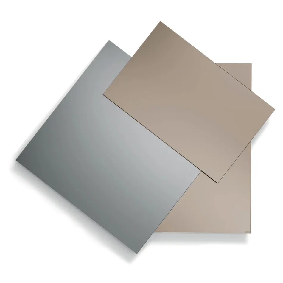 Oglindă realizată din 3 plăci suprapuse, 2 din bronz și 1 fumurie - Armida Viadurini