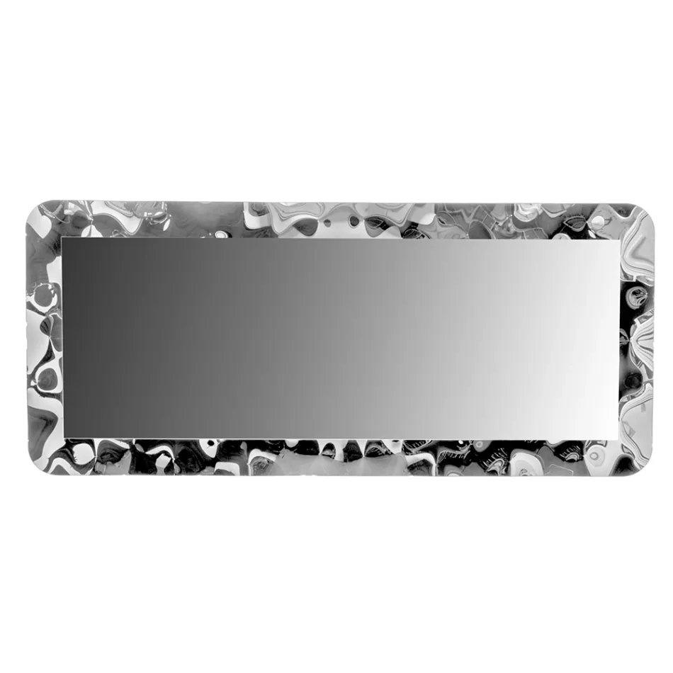 Oglindă curbată din sticlă cu efect lichid și iluminare din spate - Excelsior Viadurini