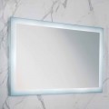Oglindă modernă cu margini din sticlă mată, iluminat cu LED-uri, Ady