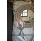 Oglindă circulară modernă de perete din fier colorat realizată în Italia - Oregano Viadurini