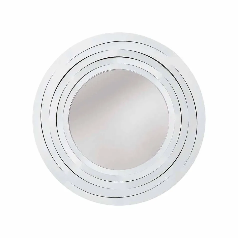 Oglindă circulară modernă de perete din fier colorat realizată în Italia - Oregano Viadurini