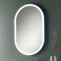 Oglinda ovala cu rama metalica si lumini Made in Italy - Mozart