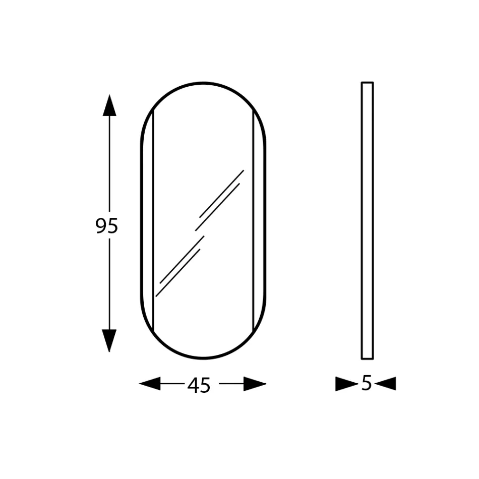 Oglinda de baie ovala cu lumini laterale Made in Italy - Albert Viadurini