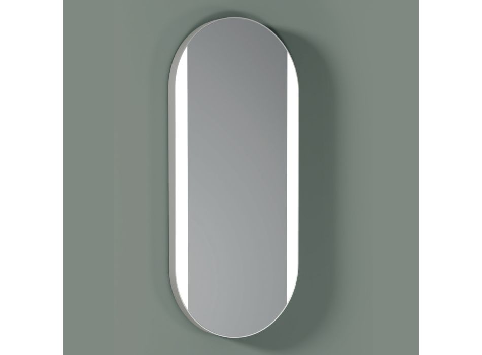 Oglinda de baie ovala cu lumini laterale Made in Italy - Albert Viadurini