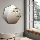 Oglindă poligonală neregulată cu colțuri teșite, fabricată în Italia - Calyra Viadurini