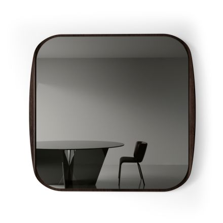 Oglindă pătrată cu ramă din lemn, fabricată în Italia - Vespera Viadurini