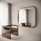 Oglindă pătrată cu ramă din lemn, fabricată în Italia - Vespera Viadurini