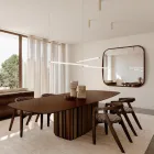 Oglindă pătrată cu ramă din lemn, fabricată în Italia - Vespera Viadurini