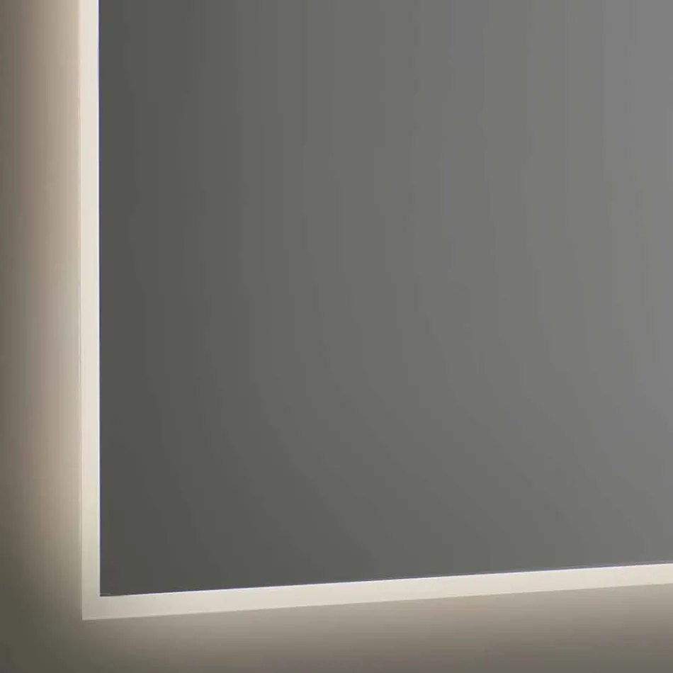 Oglindă de baie retroiluminată cu cadru sablat Fabricat în Italia - Floriana Viadurini