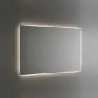 Oglindă de baie retroiluminată cu cadru sablat Fabricat în Italia - Floriana Viadurini