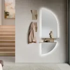 Oglindă cu iluminare din spate cu LED și margini lustruite, fabricată în Italia - Kyra Viadurini