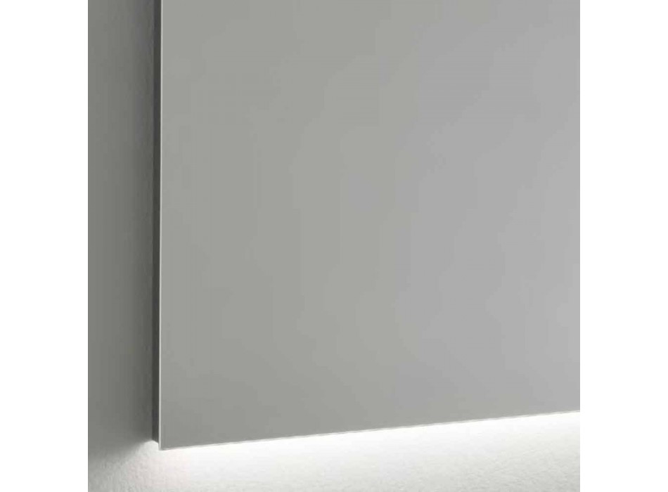 Oglindă de perete retroiluminată cu cadru din oțel Made in Italy - Tundra Viadurini
