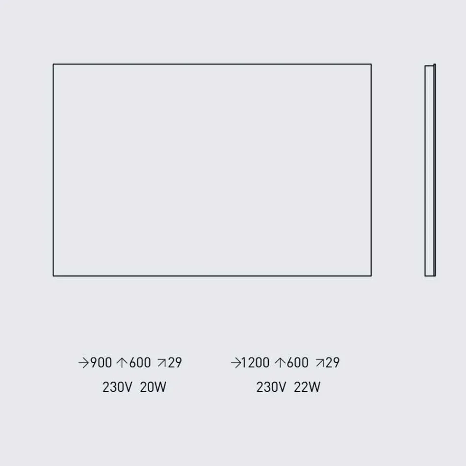 Oglindă de perete retroiluminată cu cadru din oțel Made in Italy - Tundra Viadurini