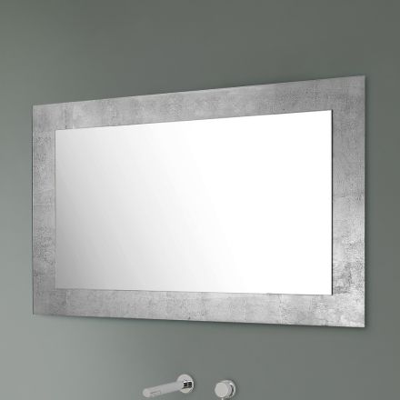 Oglindă de perete dreptunghiulară cu cadru din sticlă argintie, aurie sau cupru - Stileo Viadurini