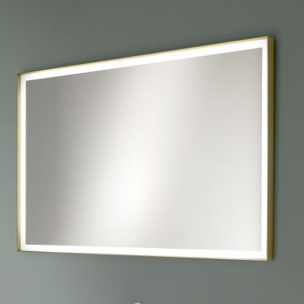 Oglindă de perete dreptunghiulară Cadru metalic Diverse culori și lumină Led - Renga Viadurini