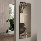 Oglindă dreptunghiulară cu colț din sticlă fuzionată, fabricată în Italia - Adelinda Viadurini