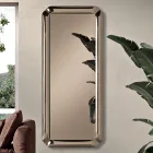 Oglindă dreptunghiulară cu ramă din cristal turnat, fabricată în Italia - Belinda Viadurini