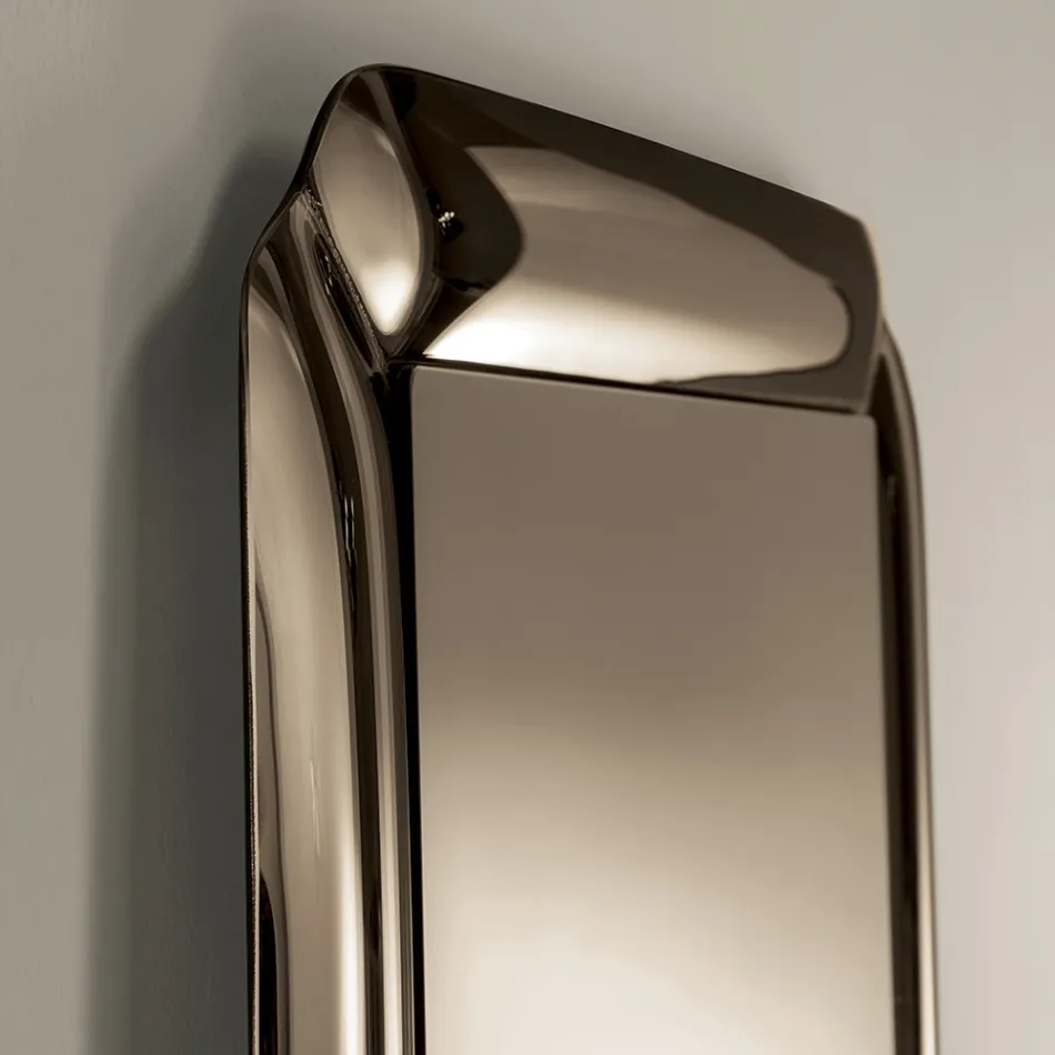 Oglindă dreptunghiulară cu ramă din cristal turnat, fabricată în Italia - Belinda Viadurini