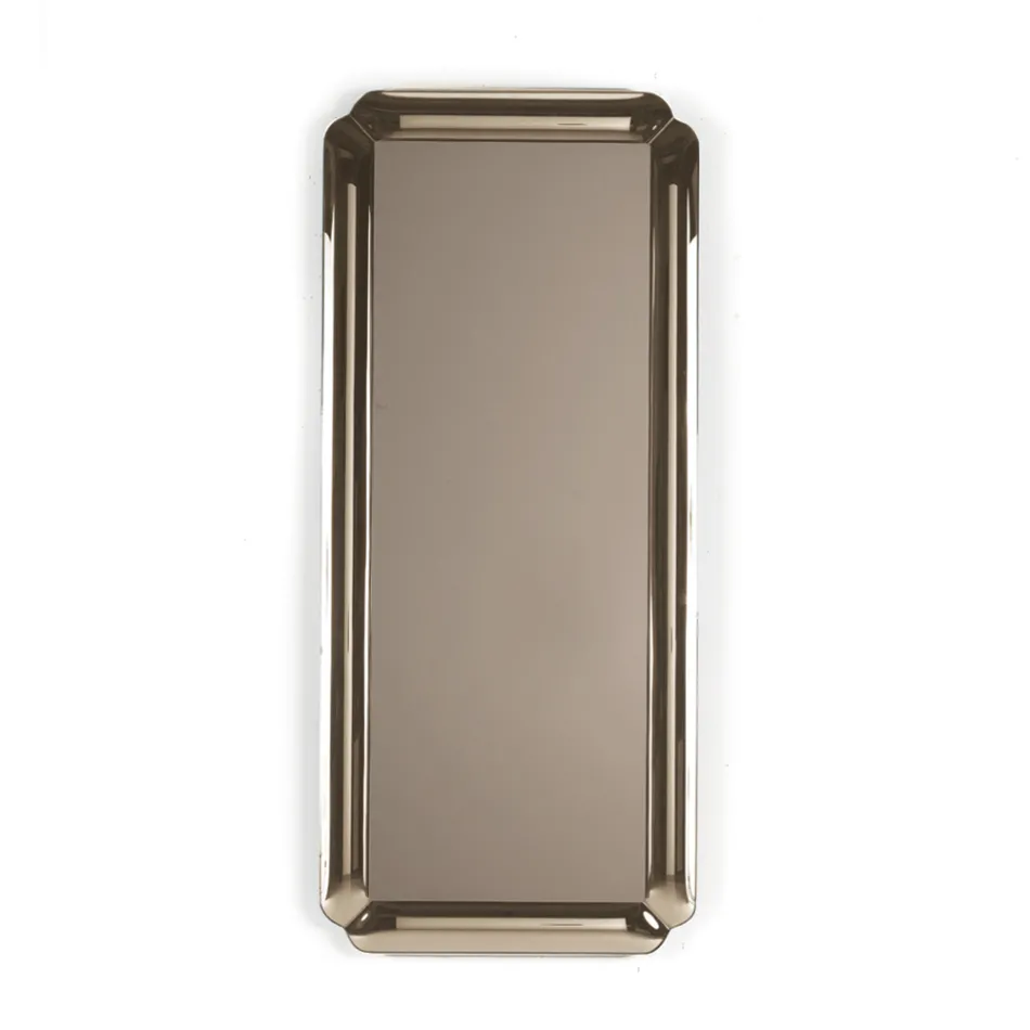 Oglindă dreptunghiulară cu ramă din cristal turnat, fabricată în Italia - Belinda Viadurini