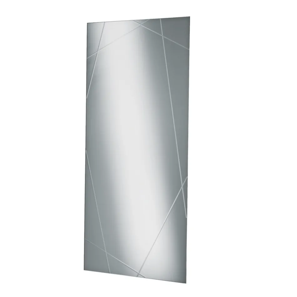 Oglindă dreptunghiulară cu gravuri laser fabricată în Italia - Alberta Viadurini