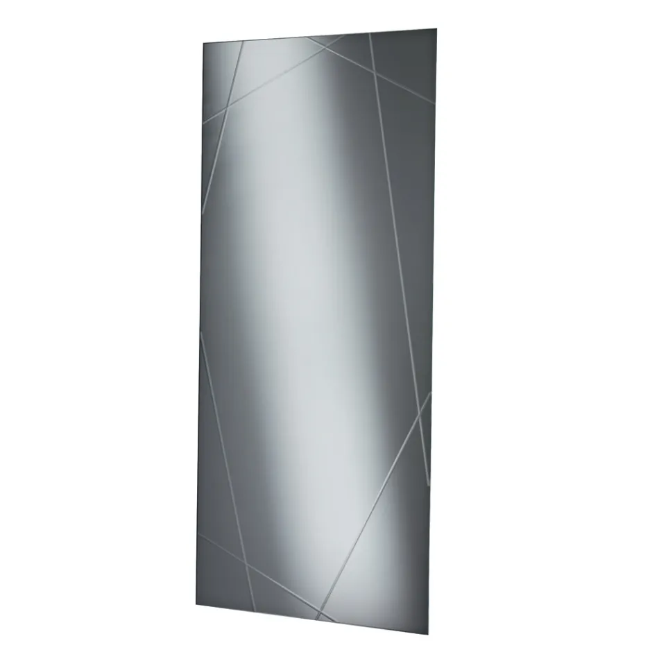 Oglindă dreptunghiulară cu gravuri laser fabricată în Italia - Alberta Viadurini