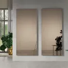 Oglindă dreptunghiulară cu gravuri laser fabricată în Italia - Alberta Viadurini