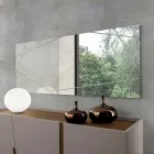 Oglindă dreptunghiulară cu gravuri laser fabricată în Italia - Alberta Viadurini