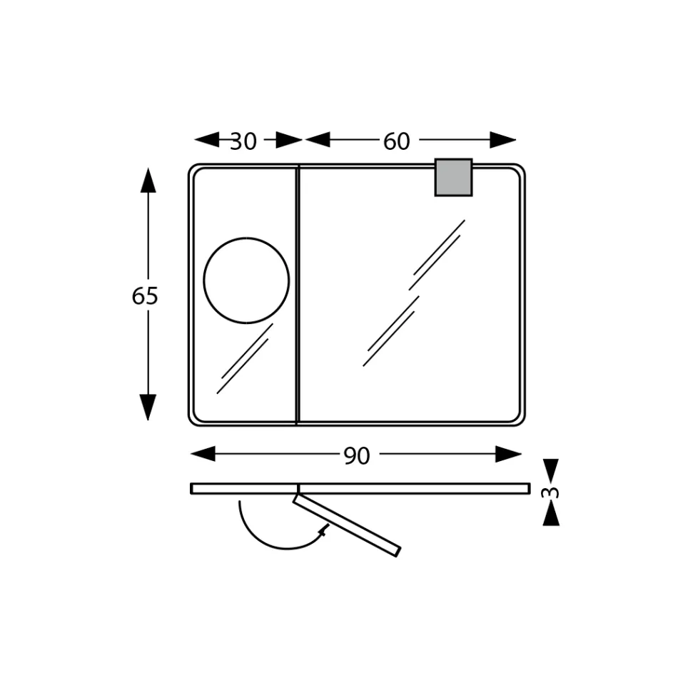 Oglinda dreptunghiulara din lemn si oglinda maritoare Made in Italy - Curie Viadurini