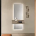 Oglindă dreptunghiulară din sticlă cu iluminare din spate și LED-uri, fabricată în Italia - Solen Viadurini
