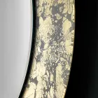 Oglindă rotundă cu cadru din sticlă decorată cu frunze Made in Italy - Alisso Viadurini