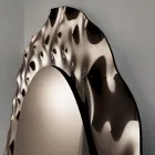 Oglindă rotundă cu ramă din sticlă ondulată, fabricată în Italia - Adelma Viadurini