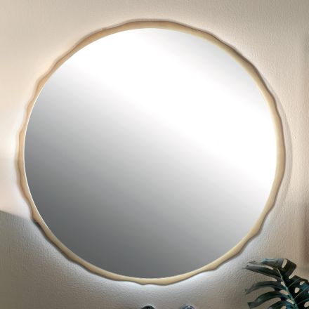 Oglinda rotunda cu iluminare LED integrata Made in Italy - Vinci Viadurini