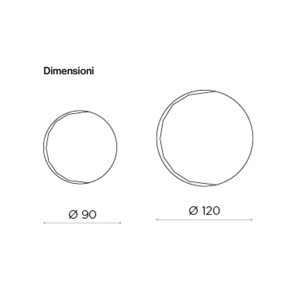 Oglindă rotundă de perete cu șlefuire laterală fabricată în Italia - Andreina Viadurini